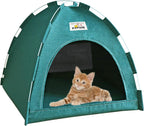 Cat Tent, Kitten Tent Cave Nest Bed, Portable Pet Cats Tents House for Little Dog, Folding House with Soft Mat for Small Animals All Seasons Indoor and Outdoor (14.2 X 14.2 X 11 INCH)
