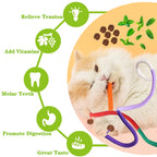 NSWXZDS Cat Toys 12Pack Cats Grass Treat Catnip Toy with Silvervine for Indoor Kitten Toys Wood Kitty Chew Rope Grass Sticks for Teeth Cleaning Kitten Snack for Catnip Dental Care Self Play