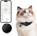 Cat Tracker Collar for Small Cats - Real Time Cat GPS Tracker No Monthly Fee, Pet Tracker for Cats Works with Apple Find My (Only Ios), No SIM Required (Collar + Black Tracker)