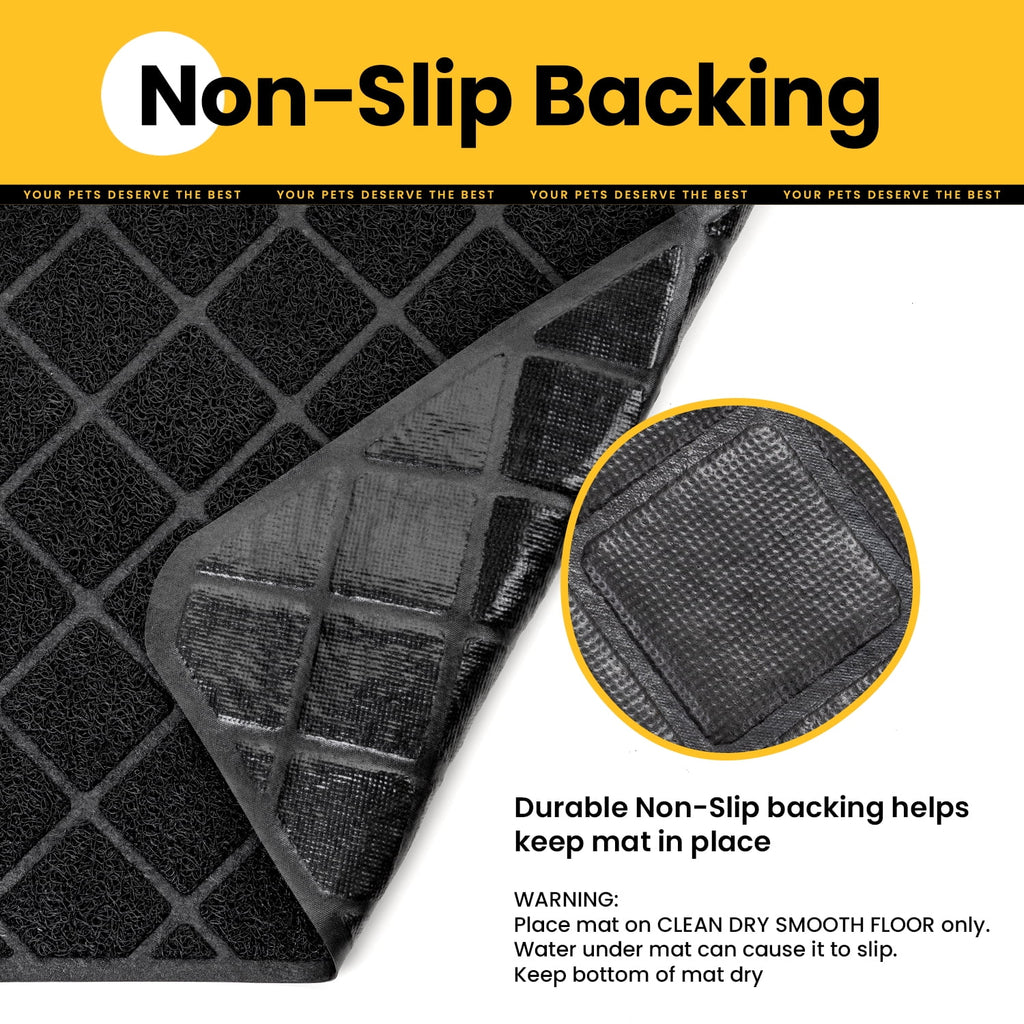 Cat Litter Mat, 35" X 23" Premium Durable PVC, Non-Slip, Less Waste, Urine Waterproof